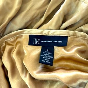INC Gold Silk Skirt